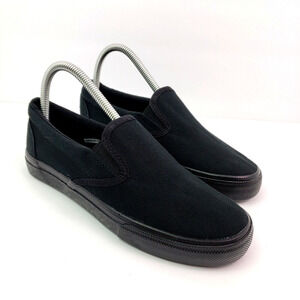 Leinier Womens Size 7.5 Black Canvas Slip On Skate Sneaker Shoes